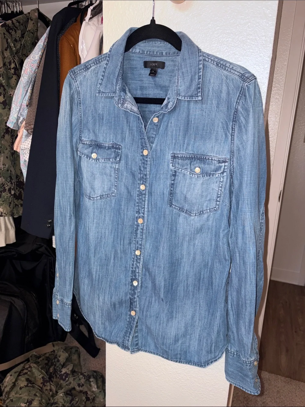 J. Crew Light Blue Denim Button-Front Shirt
